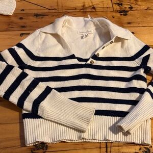 Striped Navy and White Sweater